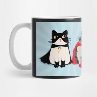 Fred and Henry, Superhero Cats in Masks and Capes Mug